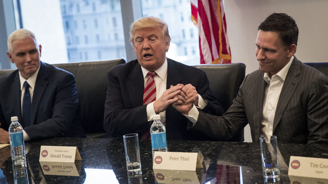 Peter Thiel with Donald Trump in 2016