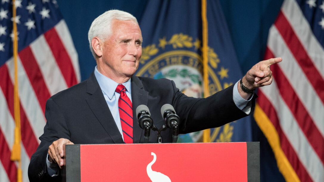 Mike Pence Addresses GOP Lincoln-Reagan Dinner In New Hampshire