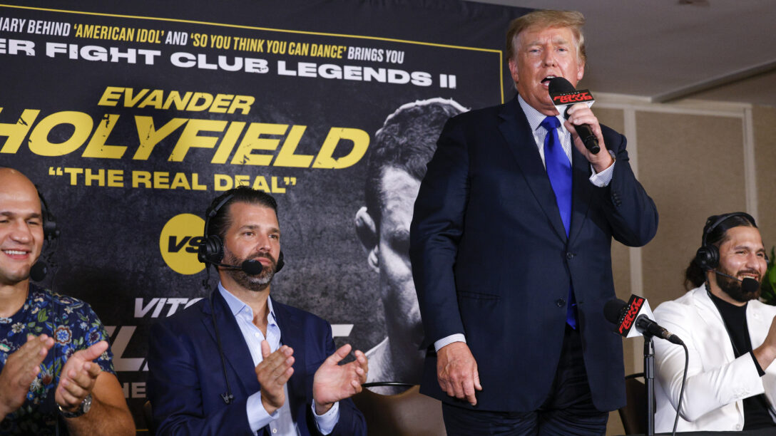 Donald Trump at the Evander Holyfield fight