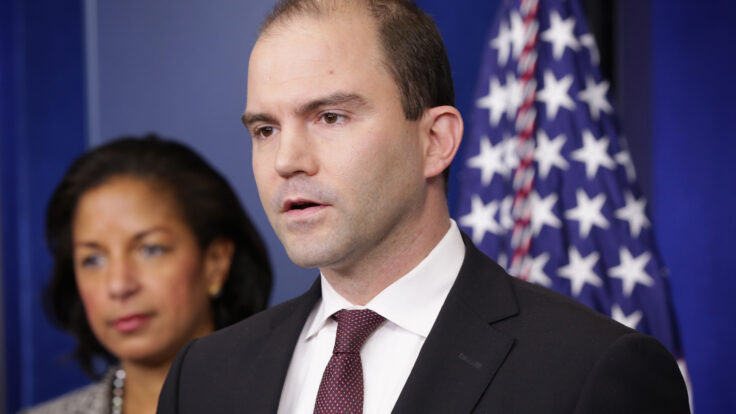 Ben Rhodes addresses the White House press corps.