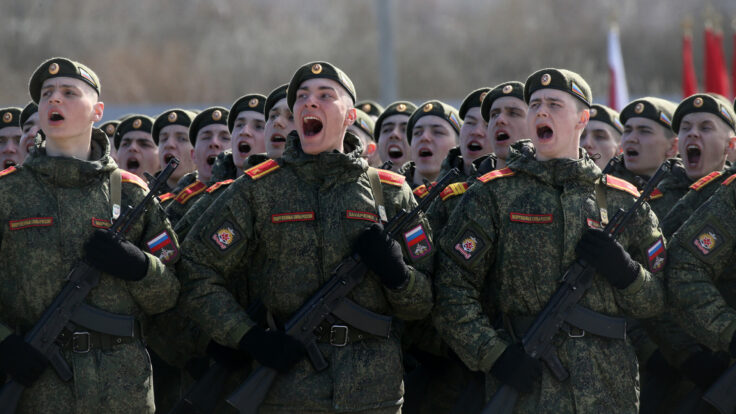 Russian soldiers singing