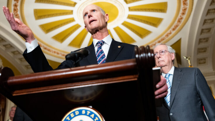 Senate Minority Leader Mitch McConnell and Sen. Rick Scott