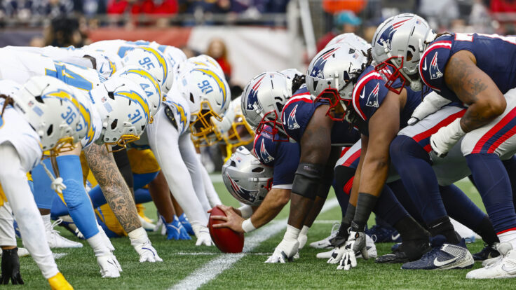 nfl line up Los Angeles Chargers v New England Patriots
